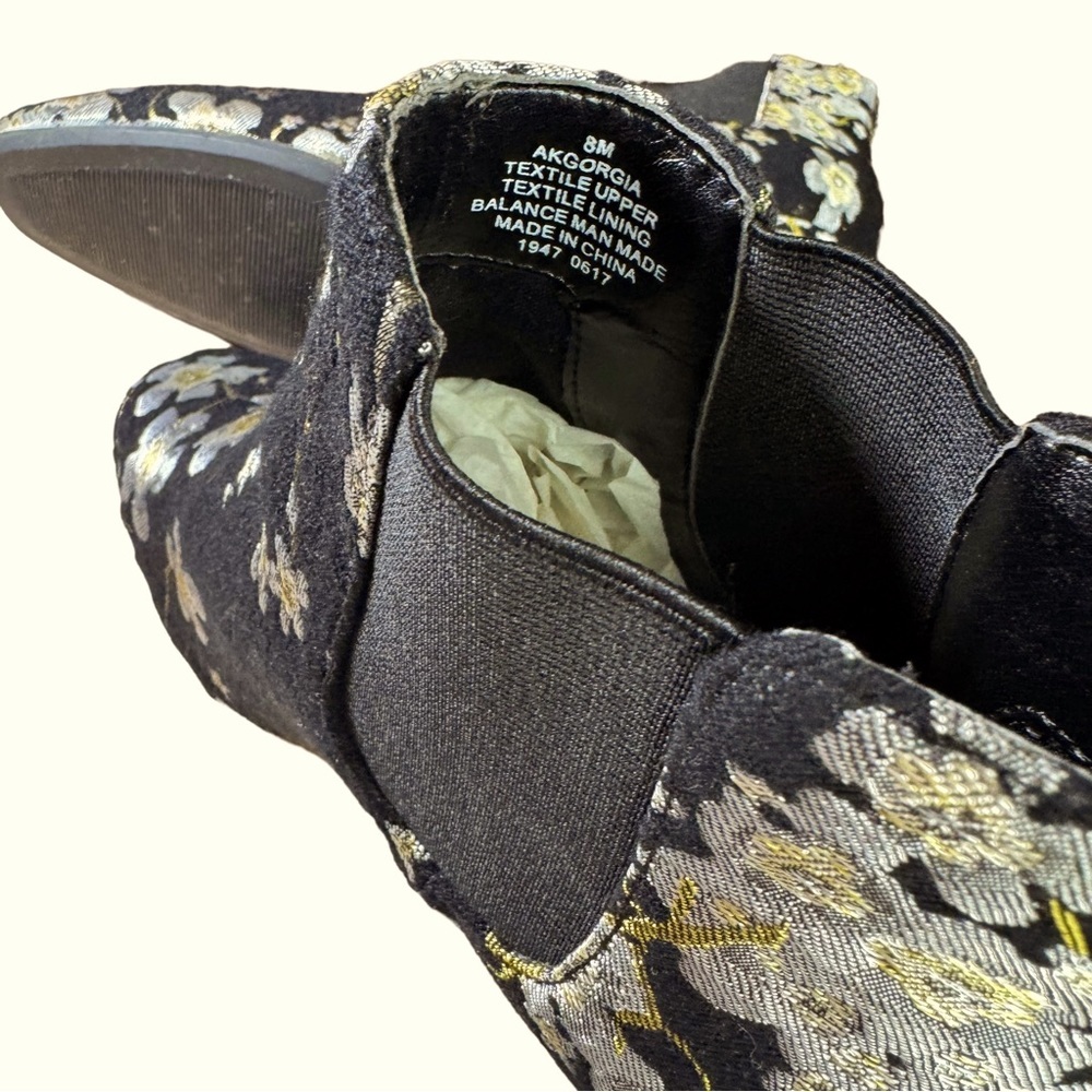 Anne Klein Gorgia Fabric Floral Ankle Booties EUC - Picture 9 of 13